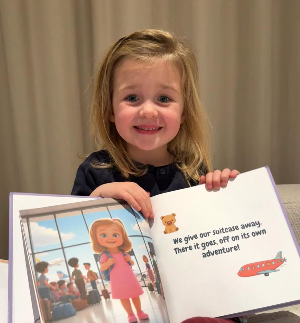 Victoria with her personalized My Little Story book